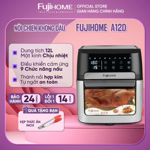 Nồi chiên không dầu 12L điện tử Fujihome nhập khẩu, nồi chiên không khí 9 chế độ nấu, tặng bộ phụ kiện 8 món