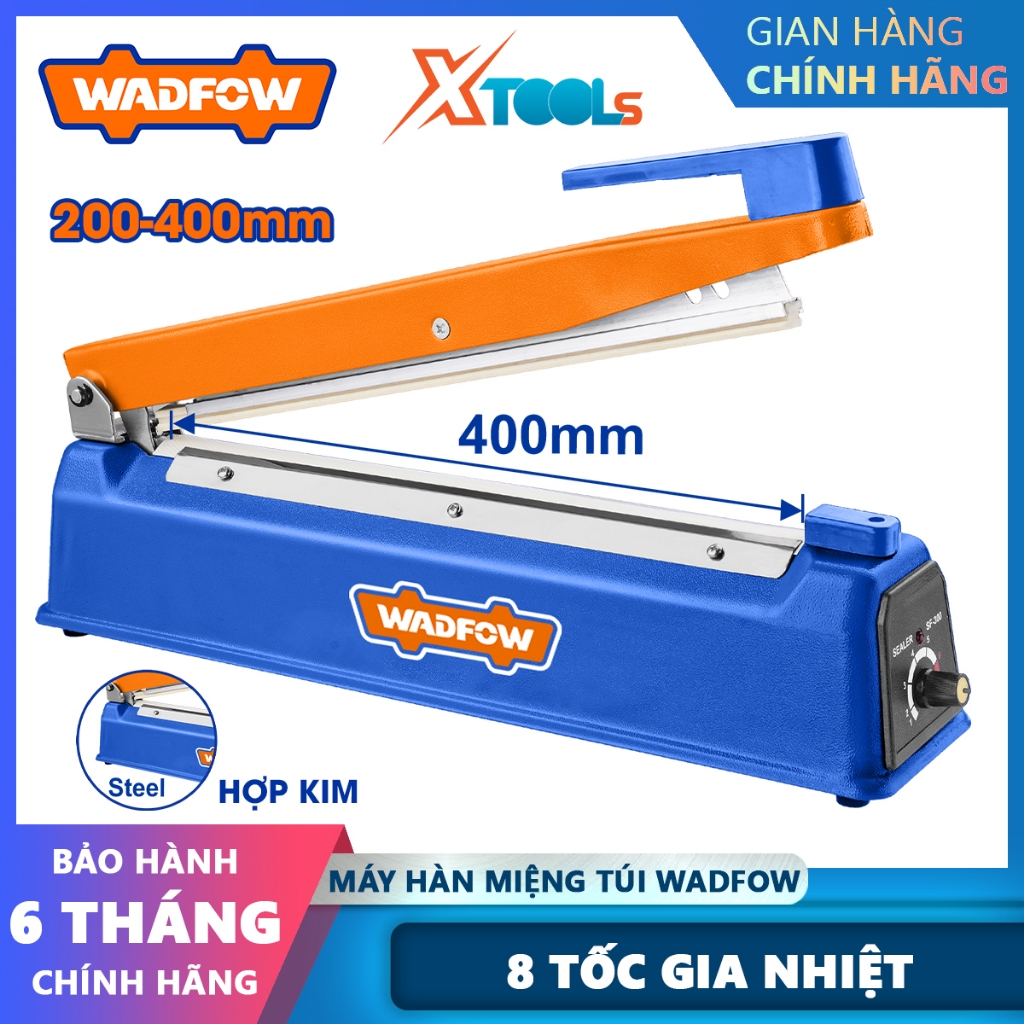 Máy hàn miệng túi nilon túi Zip 400mm WADFOW WXY1004 dập tay, bọc sản ...