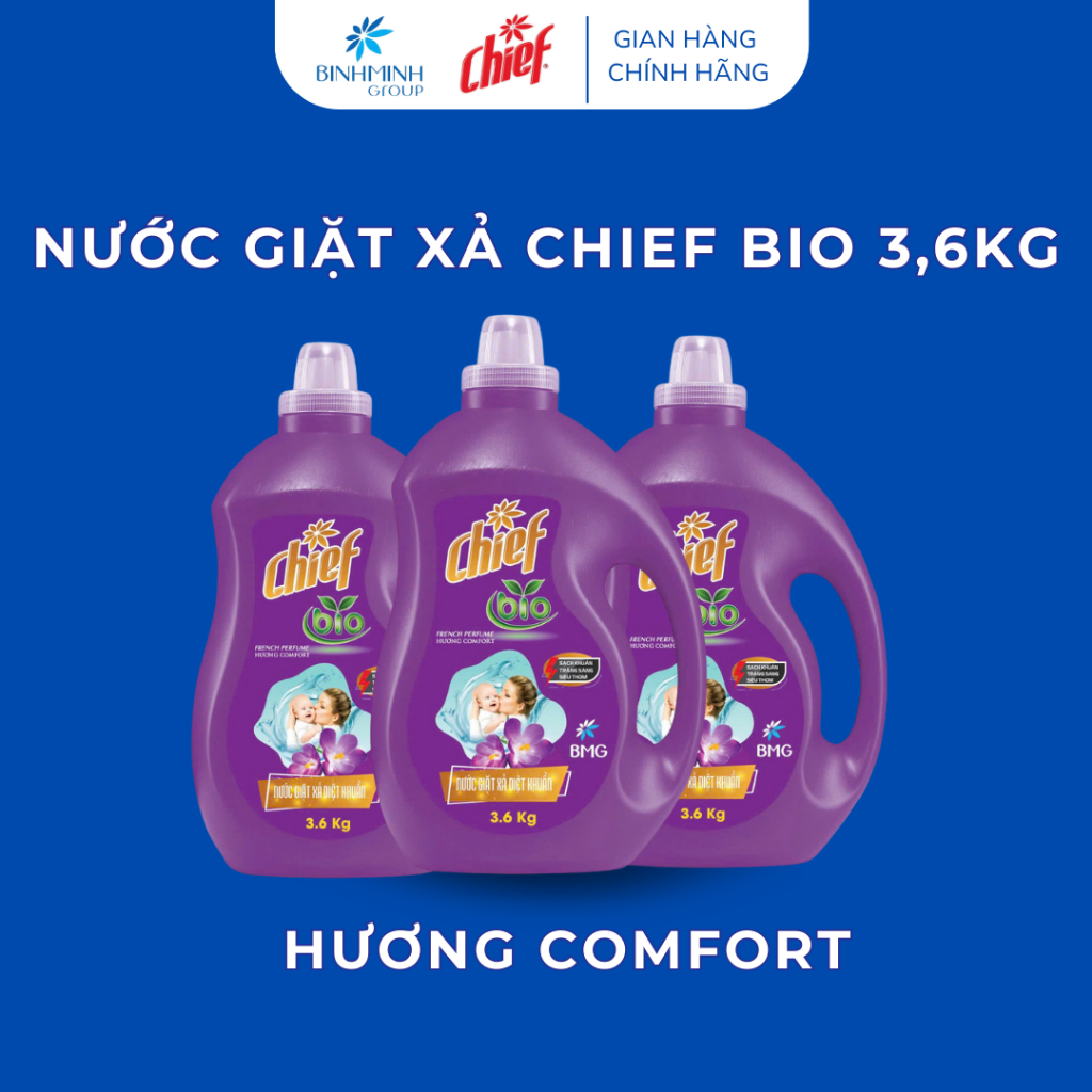 Nước Giặt Xả Chief Bio Lưu Hương Thơm Ngát 3,6kg