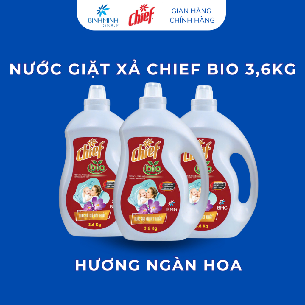Nước Giặt Xả Chief Bio Lưu Hương Thơm Ngát 3,6kg