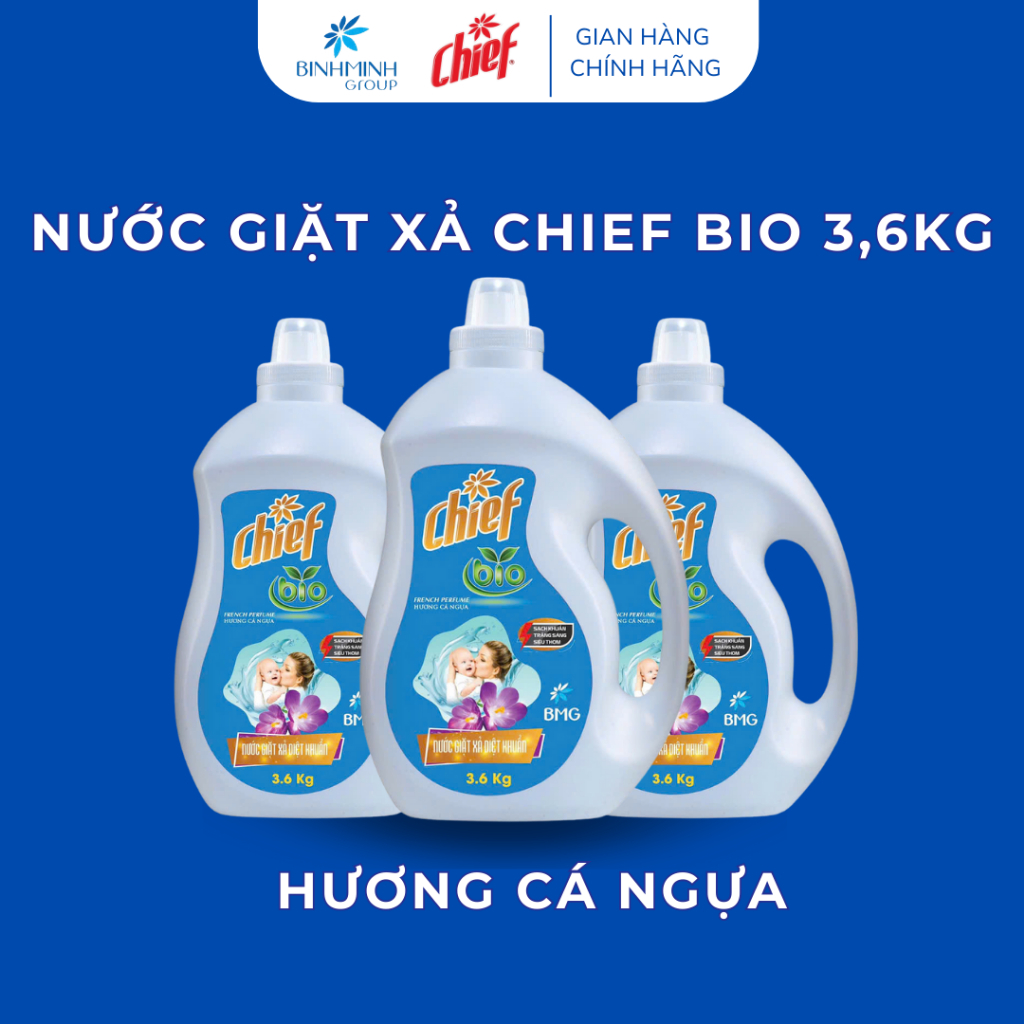 Nước Giặt Xả Chief Bio Lưu Hương Thơm Ngát 3,6kg