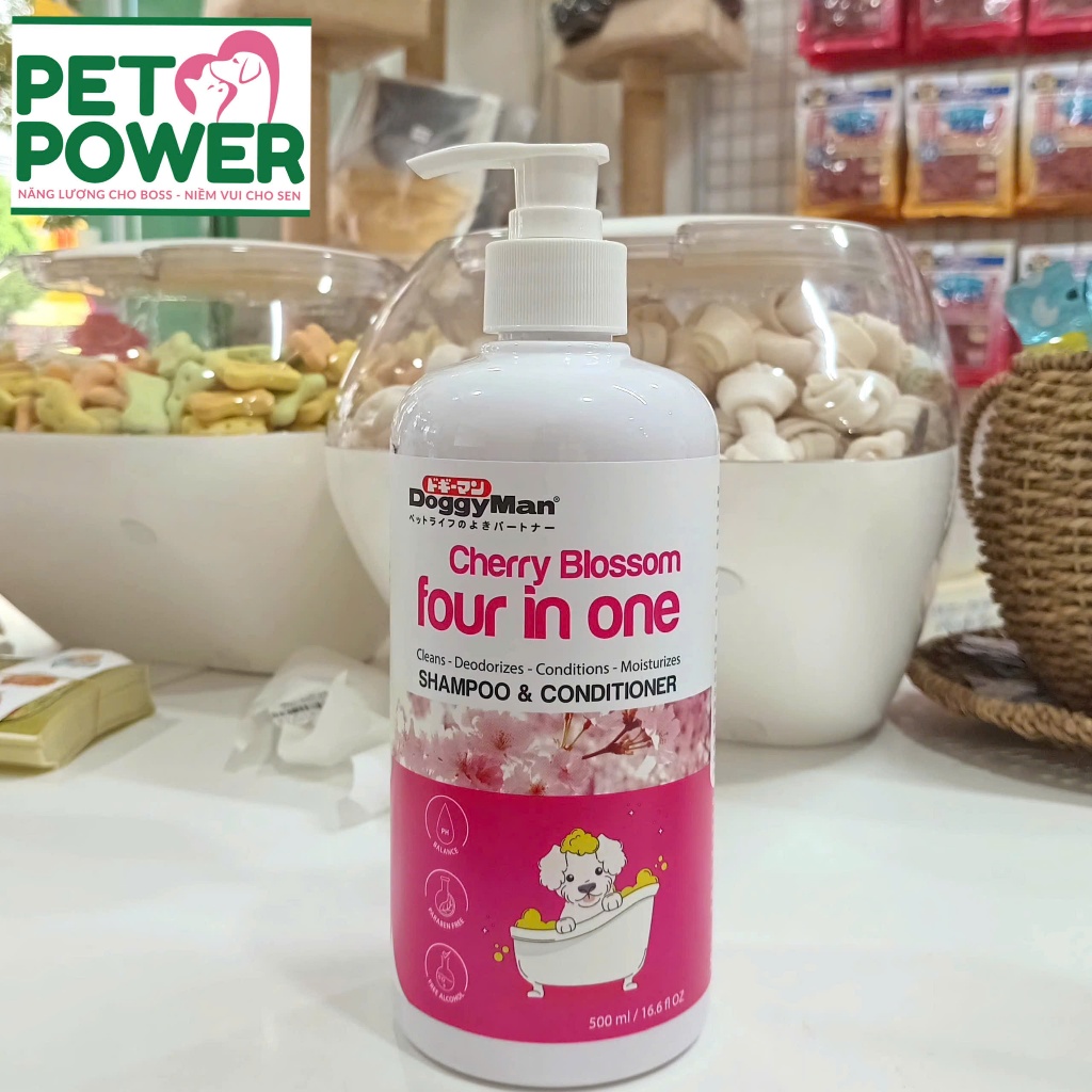 Sữa tắm cho chó mèo DoggyMan 500ml - Dưỡng lông da, khử mùi, dưỡng lông, cấp ẩm