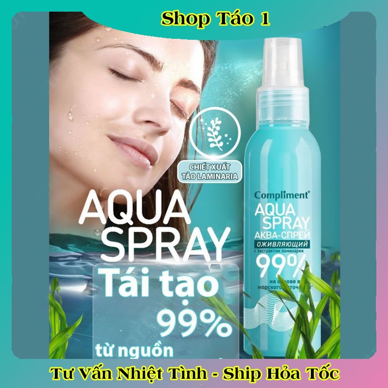 Xịt khoáng Compliment Aqua Spray 200ml, cấp ẩm tức thì, làm dịu và nuôi dưỡng làn da của Nga