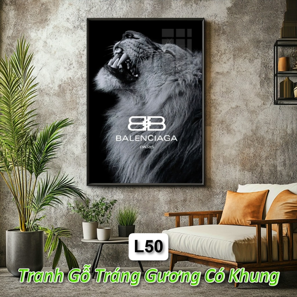 Khung Tranh Logo Luxury Brand Decor Treo Tường Phòng Khách, Trang Trí Nhà Cửa Sáng Tạo