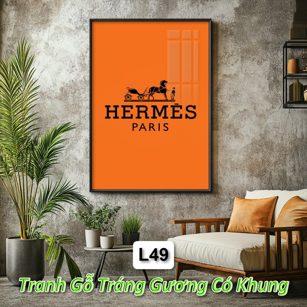 Khung Tranh Logo Luxury Brand Decor Treo Tường Phòng Khách, Trang Trí Nhà Cửa Sáng Tạo