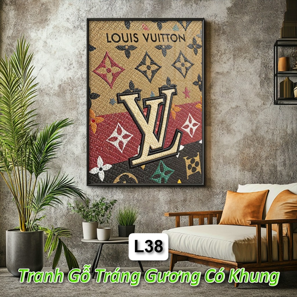 Khung Tranh Logo Luxury Brand Decor Treo Tường Phòng Khách, Trang Trí Nhà Cửa Sáng Tạo