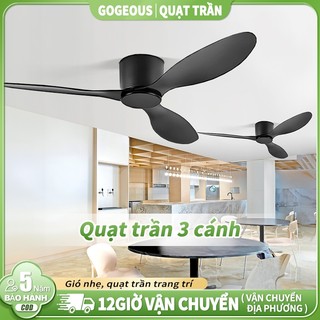 【COD】Quạt trần cổ ngắn 17cm Gogeousquạt trần trang trí phòng khách quạt trần 3 cánh