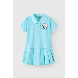 Đầm thun polo tay ngắn xếp ly thêu vỏ sò bé gái Rabity 93516