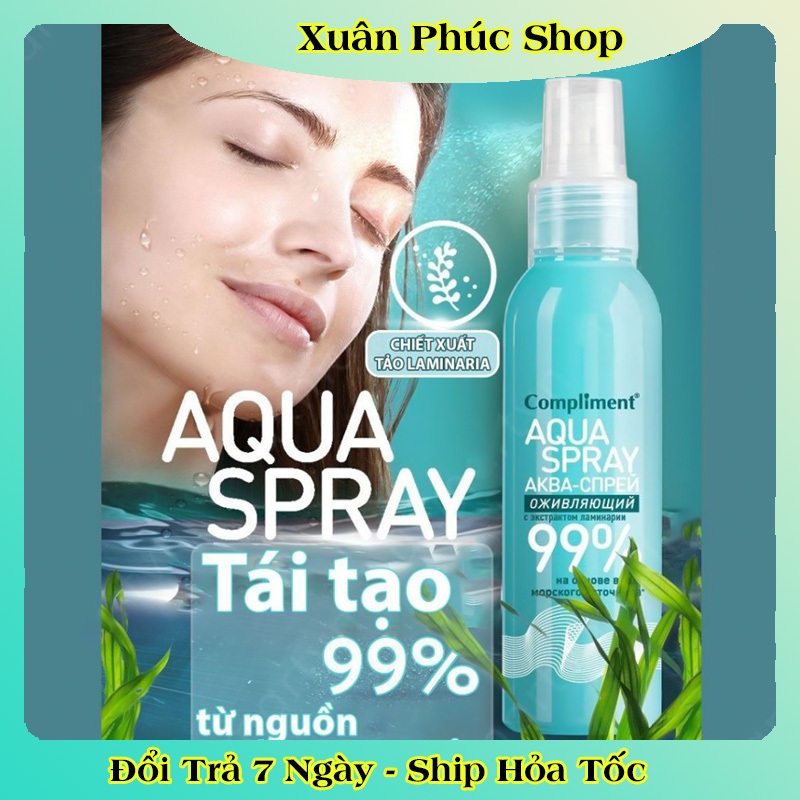 Xịt khoáng Compliment Aqua dưỡng ẩm phục hồi cân bằng da 200ml của Nga