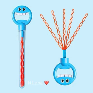 Cây thổi xà phòng 32 lỗ bong bóng mặt cười tặng kèm nước xà phòng cô đặc