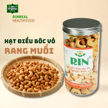 Hạt điều sạch lụa rang muối RIN REAL, hat điều rang muối hạt ngũ cốc dinh dưỡng cho bà bầu, ăn kiêng, giảm cân