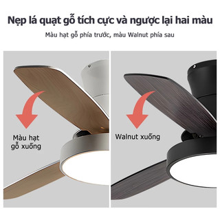 Quạt trầnGogeous 3 cánh quạt trần DC quạt trần phòng khách tắt tiếng quạt trần đèn