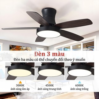Quạt trầnGogeous 3 cánh quạt trần DC quạt trần phòng khách tắt tiếng quạt trần đèn