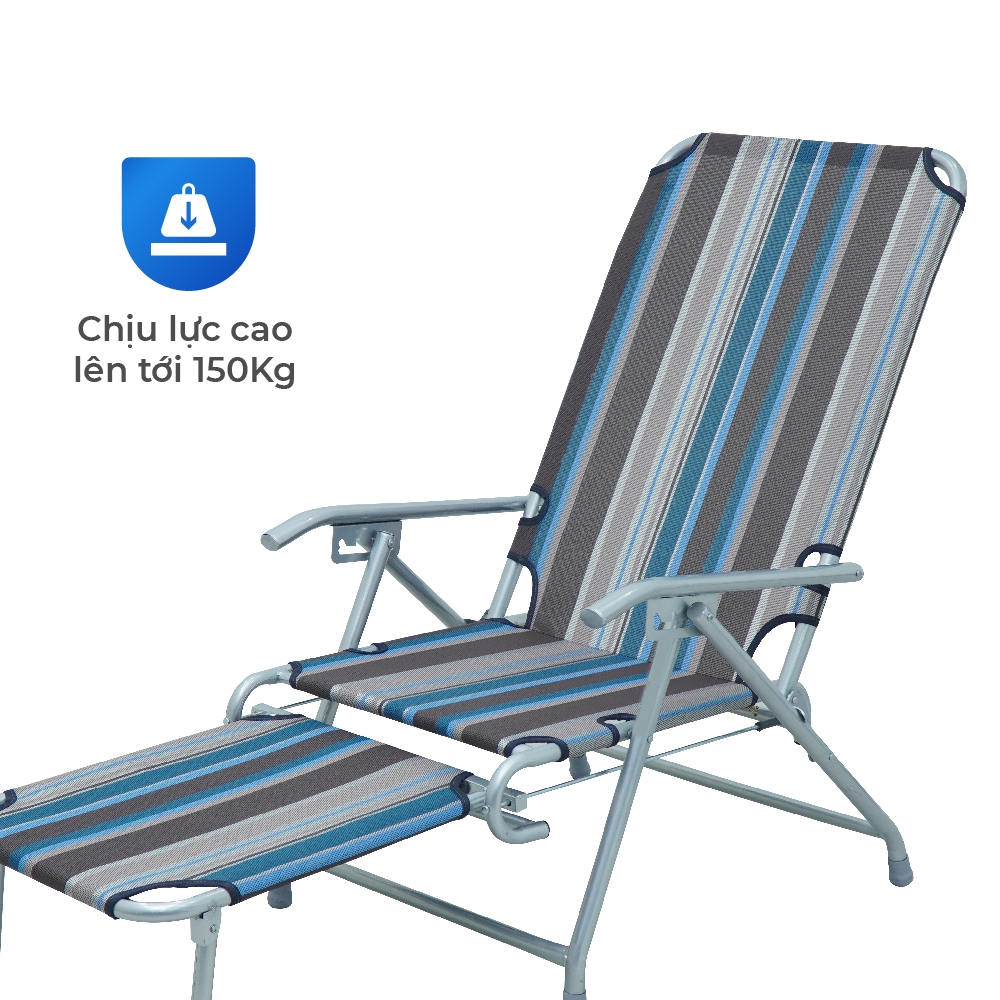 Ghế xếp gấp gọn Deli QUI PHÚC, lưng lưới, thoáng khí, đàn hồi tốt, có gác chân, tiện lợi, đa năng