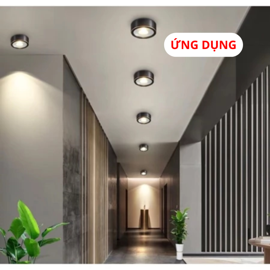 Đèn Ống Bơ Ốp Trần, Đèn led Ống Bơ 7W, 12W 3 Màu ánh sáng, Đèn hành lang, Bảo hành 3 năm
