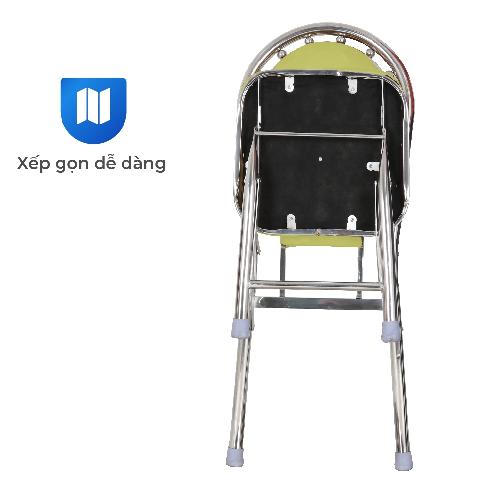 Ghế lưng tựa gấp gọn Dona QUI PHÚC, xếp gọn dễ dàng, nệm ngồi thoải mái, dùng cho bàn cao 75cm
