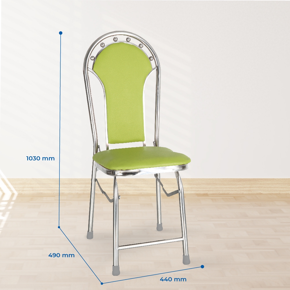 Ghế lưng tựa gấp gọn Dona QUI PHÚC, xếp gọn dễ dàng, nệm ngồi thoải mái, dùng cho bàn cao 75cm