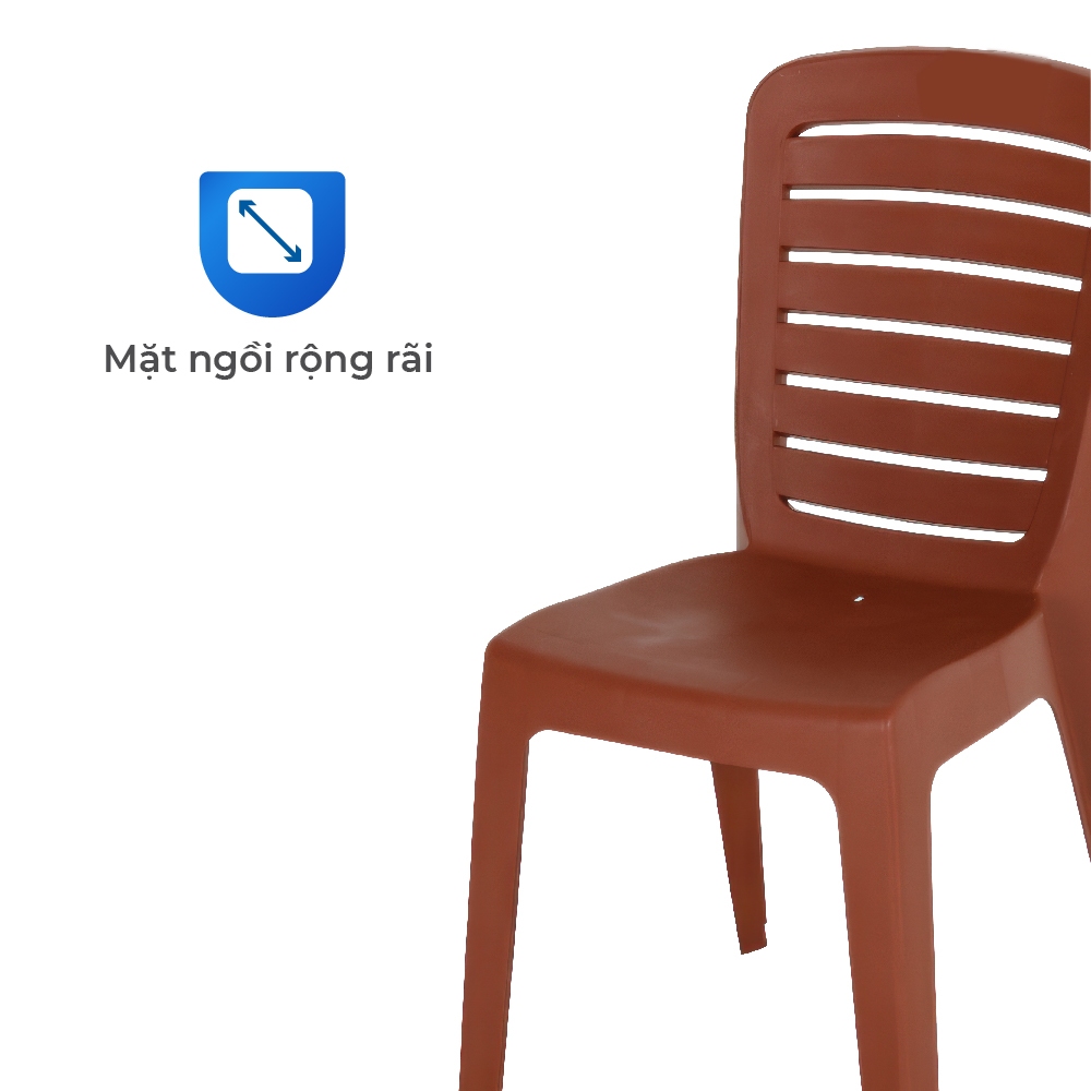 Ghế nhựa tựa lưng Ruby QUI PHÚC, size lớn, combo 4,6,10 ghế, phù hợp gia đình, nhà hàng, quán ăn, chân chống trượt