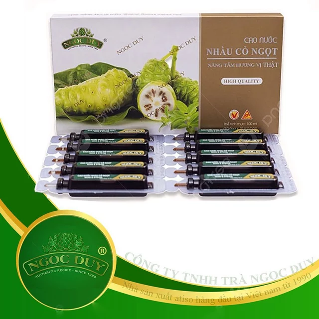 Cao Nước Nhàu Ngọc Duy Hộp 10 Ống - Tinh Chất Trái Nhàu Noni Nguyên Chất Giúp Tiêu Hóa Tốt, Tăng Sức Khỏe