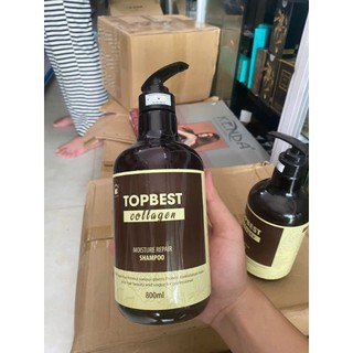 [Chính Hãng] Bộ Dầu Gội Dầu Xả TopBest Collagen 800ml – Phục Hồi Tóc, Giữ Màu Tóc