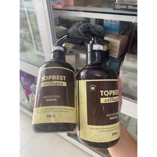 [Chính Hãng] Bộ Dầu Gội Dầu Xả TopBest Collagen 800ml – Phục Hồi Tóc, Giữ Màu Tóc