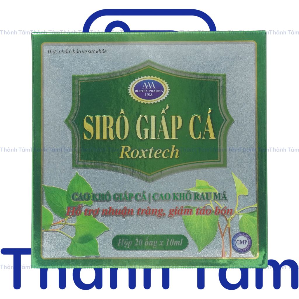Siro Diếp Cá  với cao khô giấp cá giúp nhuận tràng, giảm táo bón, bổ sung chất xơ - Hộp 20 ống 10ml
