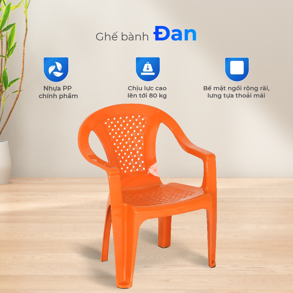 Ghế nhựa tựa lưng QUI PHÚC, combo 4,6,10 ghế, lưng đan, an toàn, chống trượt, ghế ngồi thoải mái, tiện lợi