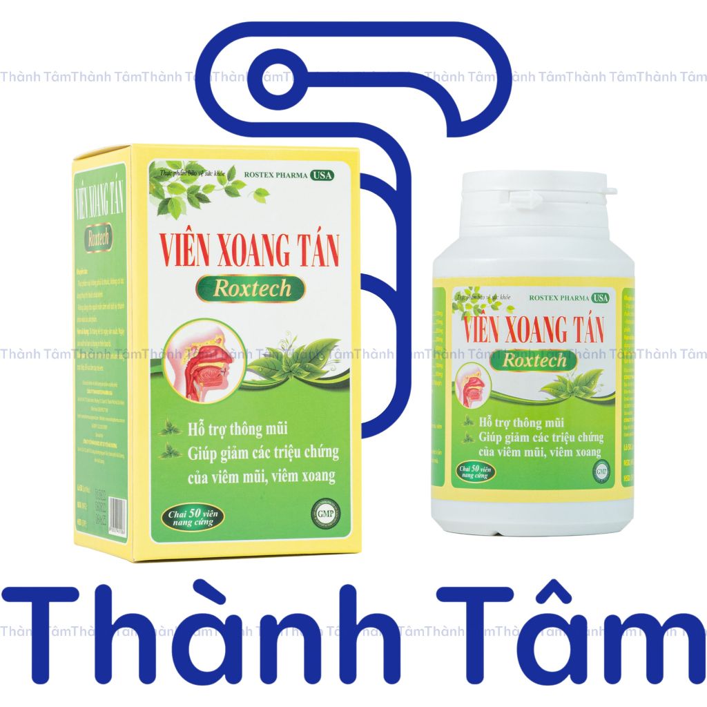 Viên Xoang Tán Roxtech thảo dược giúp giảm viêm xoang, viêm mũi dị ứng - 50 viên