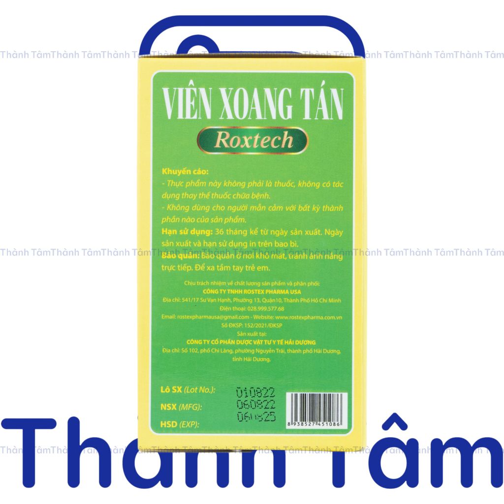 Viên Xoang Tán Roxtech thảo dược giúp giảm viêm xoang, viêm mũi dị ứng - 50 viên