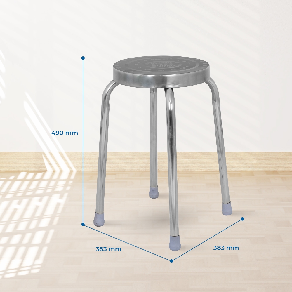 Ghế inox đẩu Super QUI PHÚC, inox cao cấp, chắc chắn, chịu lực 120kg, chân ghế chống trượt