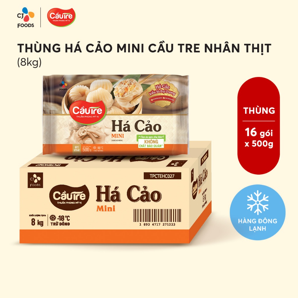 [Hỏa tốc] Thùng 16 gói Há cảo Cầu Tre Mini - nhân Tôm Thịt 500g ...