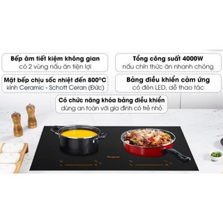 Bếp từ đôi lắp âm Kangaroo KG859i chính hãng Trưng bày mới 98-99 Bảo hành 12 tháng chính hãng