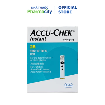 Que thử dùng cho máy đo đường huyết Accu-Chek Instant (Hộp 25 que)