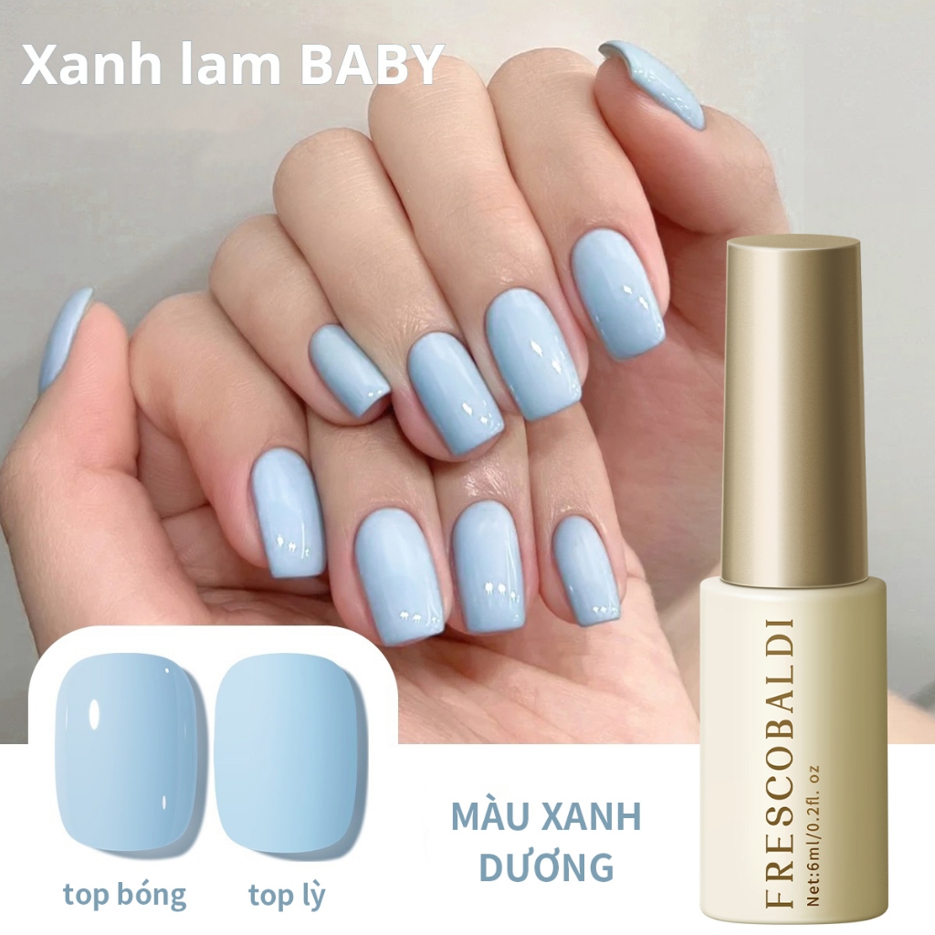 FRESCOBALDI 6ml--M37 Sơn móng tay màu xanh Macaron mới, bóng lâu trôi ...