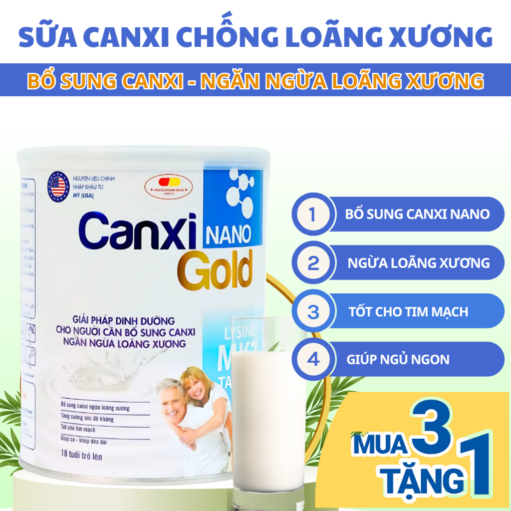 Sữa Bột CanXi Nano Gold Bổ sung Canxi, Hỗ Trợ Xương Khớp Japa Kids Hộp ...