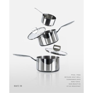 Quánh inox 316 Haatz CIC1240 đúc nguyên khối đáy từ 3 lớp nắp kính cường lực, dùng cho mọi gian bếp