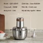 Máy xay thịt Lotor QSJ-8 dung tích 2L, Máy xay thực phẩm đa năng 4 lưỡi dao xoắn kép xay nhuyễn rau củ, thịt cá, gia vị