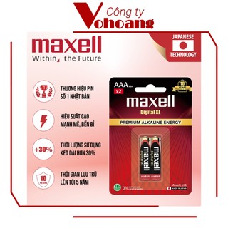 Vỉ 2 Pin đũa AAA Maxell made in Japan Alkaline chính hãng chống chảy dung lượng cao