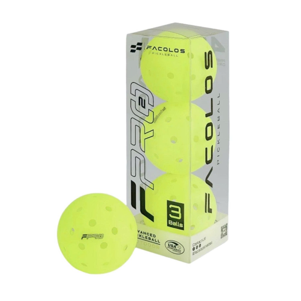 Bóng Thi Đấu Pickleball Facolos F-Pro 40 lỗ chính hãng, đạt chuẩn USAPA kicsk thước 74mm