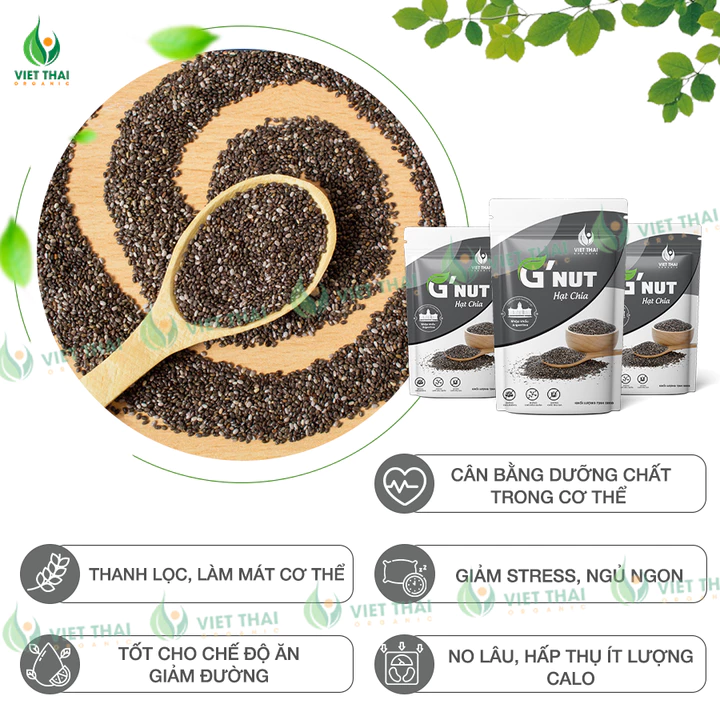 Hạt Chia G'Nut Đầy Đủ Hoá Đơn VAT - Hạt Chia Đen Chính Hãng Ăn Kiêng Detox 500G Việt Thái Organic – 4