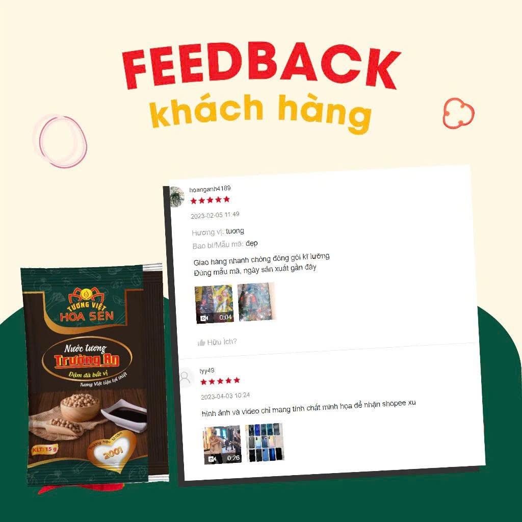 Thùng Nước Tương gói 10g MM - Thùng 4 túi/1000 gói - Tương Việt Hoa Sen - Đậm đà bắt vị