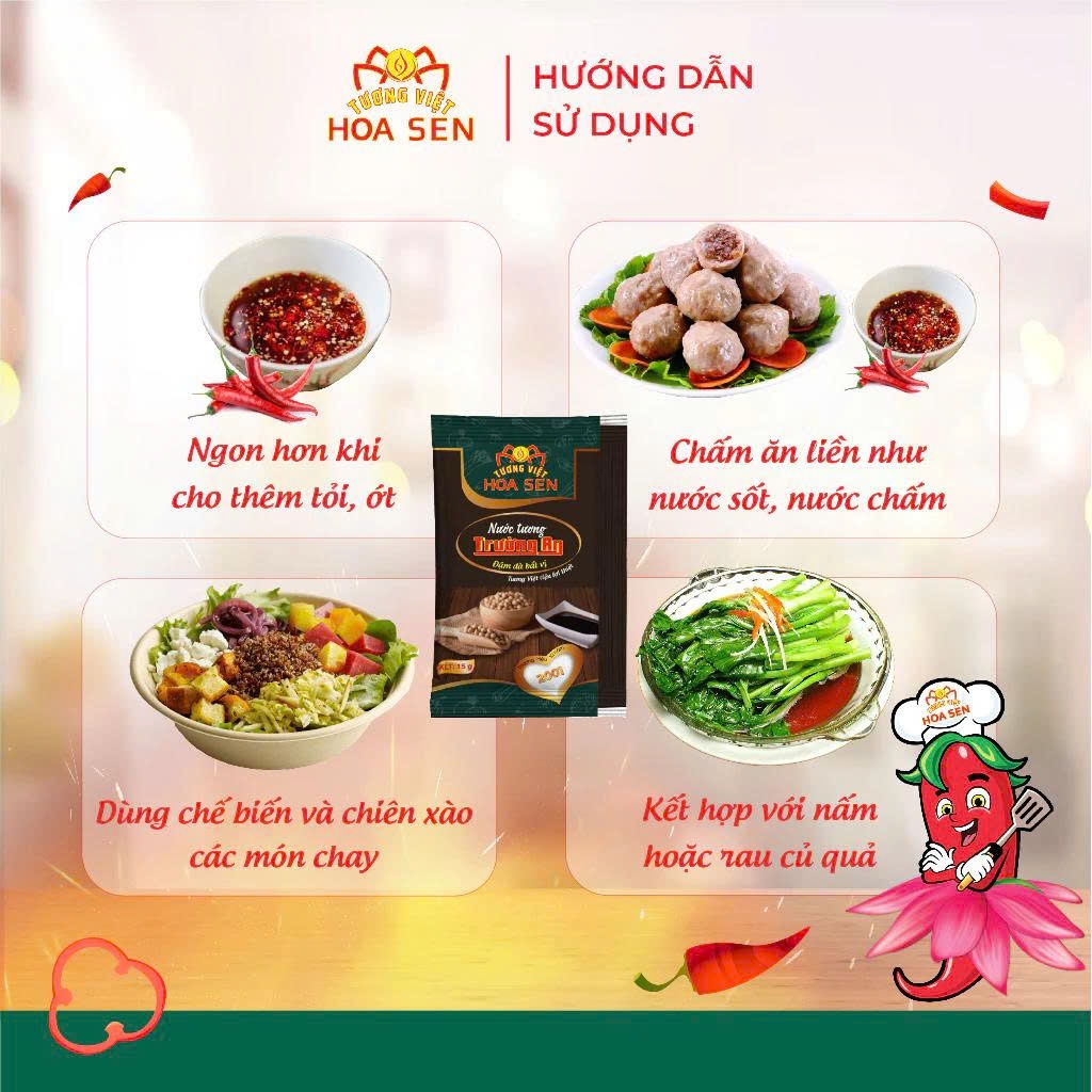Thùng Nước Tương gói 10g MM - Thùng 4 túi/1000 gói - Tương Việt Hoa Sen - Đậm đà bắt vị