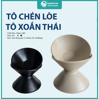 Tô chén nhựa loe xoắn Thái Việt Nhật - gân nhám sâu lòng đựng thực phẩm MS: 6805-6806-6843-6844-6845