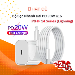 Bộ Sạc Nhanh Cao Cấp PD 20W C15 Cổng Type C Chip Điều Chỉnh Dòng Thông Minh Hạn Chế Quá Tải Không Nóng Máy