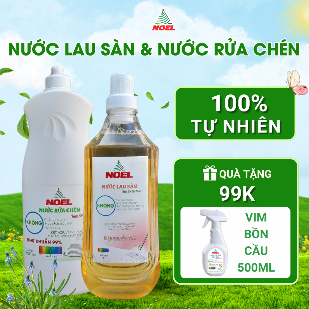Combo Nước Lau Sàn & Rửa Chénoel 1L - Hình ảnh thực tế