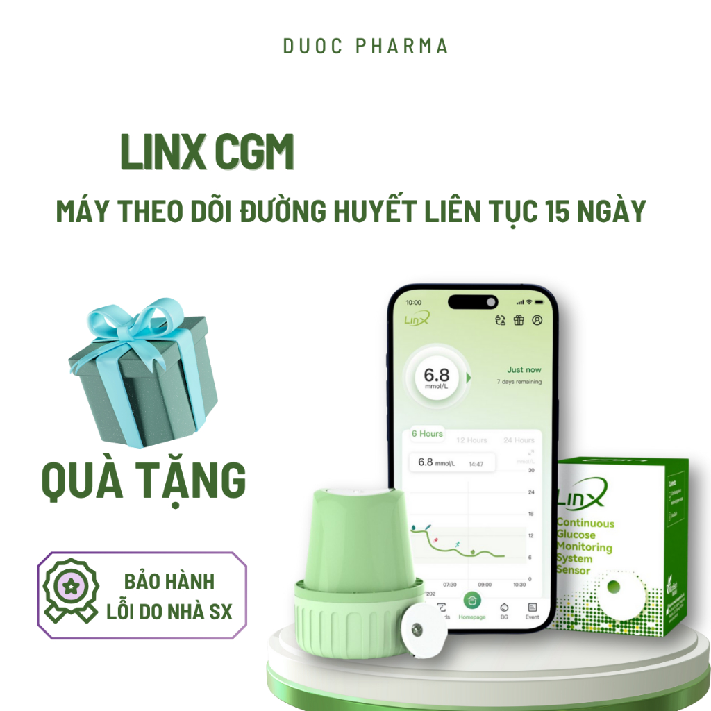 Máy Đo Đường Huyết Liên Tục LinX CGM MicroTech Hàng Chính Hãng Nhập ...