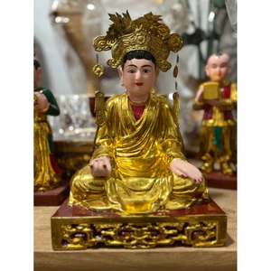 Tượng Phật tam tòa thánh mẫu gỗ mít size nhỏ