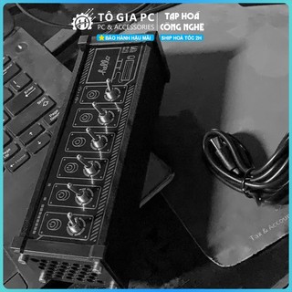 Công tắc tổng cắm HUB 6 cổng USB điều khiển độc lập mạ vang retro cấp nguồn 5V cho thiết bị tối ưu không gian gọn gàng