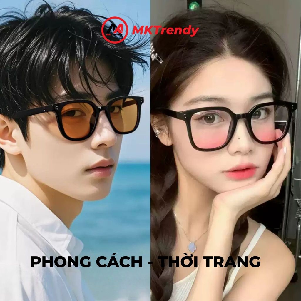 Kính mát thời trang nam nữ MKTRENDY kính râm đi đường chống bụi chống tia UV giảm chói phong cách T11