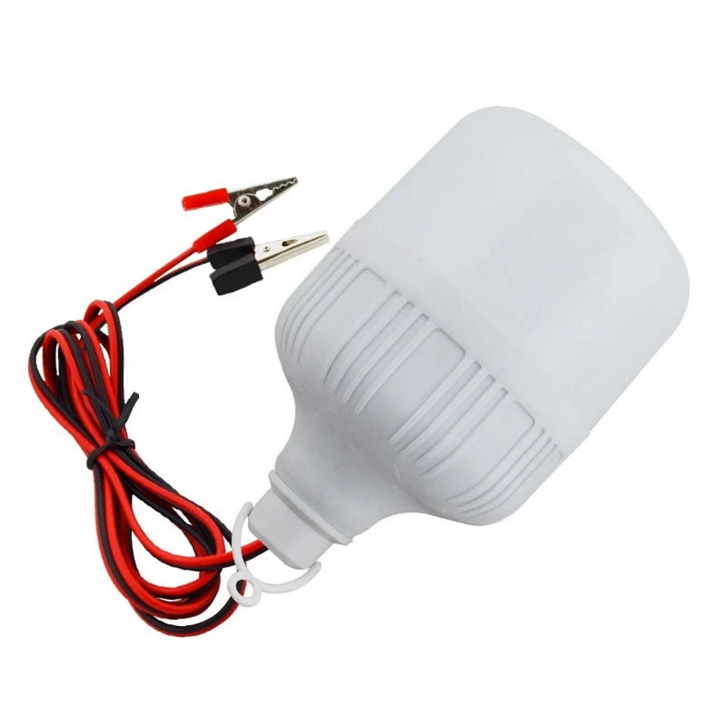 Bóng Đèn Led 12V 50W Kẹp Bình Ắc Quy Có Dây Và Kẹp Dùng Đi Cắm Trại Dự Phòng Khi Mất Điện (Loại Tốt)